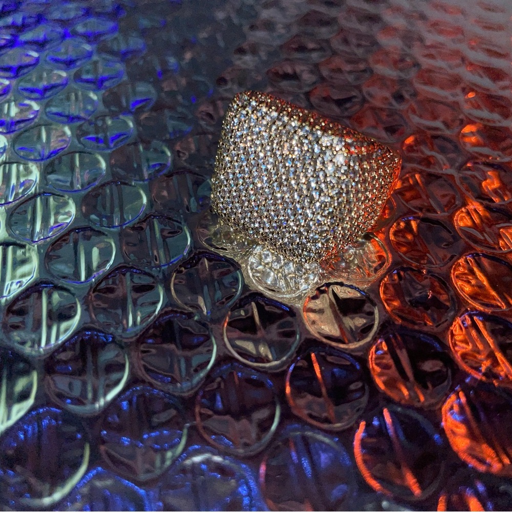 Gold and Silver Rhinestone Ring - Picture 2 of 2